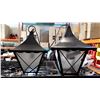 Image 2 : TWO ELECTRIC OUTDOOR LANTERNS ANDBRASS AND GLASS LANTERN