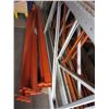 Image 2 : 6 COMMERICAL PALLET RACKING UPRIGHTS, 42 DEEP BY 16 FEET TALL, WITH 9, 9 FOOT CROSS BEAMS