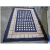 Image 1 : BLUE AND TAN SQUARE PATTERN AREA CARPET