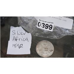 SILVER AFRICAN SCHILLING 1892 COIN