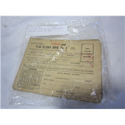 MILITARY WAR RATIONS BOOK WITH RATIONS STILL IN TACT