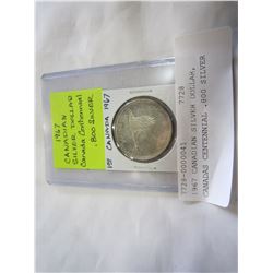 1967 CANADIAN SILVER DOLLAR, CANADAS CENTENNIAL .800 SILVER