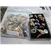 Image 1 : LARGE BAG OF SHELL JEWELLRY AND TRAY OF LADIES PINS