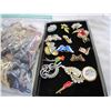 Image 2 : LARGE BAG OF SHELL JEWELLRY AND TRAY OF LADIES PINS