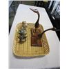 Image 2 : WICKER BASKET AND TWO WOOD BIRDS AND THREE CERAMIC BIRDS
