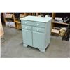 Image 2 : GREEN VINTAGE LIFT TOP CABINET W/ 2 DRAWERS