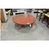 Image 1 : LARGE ROUND MAHOGANY FINISH COFFEE TABLE