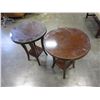 Image 1 : PAIR OF ROUND GLASSTOP MAHOGANY ENDTABLES