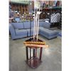 Image 1 : POOL CUE RACK WITH 4 ASSORTED CUES