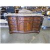 Image 1 : NEW ASHLEY ORNATELY CARVED FAUX STONE SERVING CABINET, FLOOR MODEL RETAIL $2499