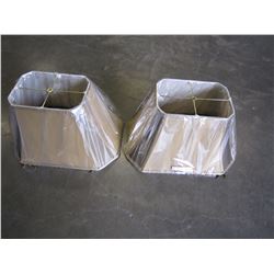 LOT OF TWO TAN LAMPHADES WITH TASSSELS