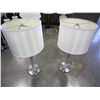 Image 1 : PAIR OF BRUSHED METAL TABLE LAMPS