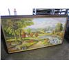 Image 2 : LARGE PAINTING ON CANVAS IN GUILDED FRAME OF WATERFALL SCENE