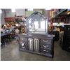 Image 1 : NEW ASHLEY DARK FINISH CONTEMPORARY 6 DRAWER DRESSER WITH CUBOARD AND MIRROR, RETAIL $ 2531