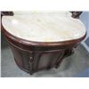 Image 2 : ANTIQUE MARBLE TOP CARVED ENTRANCE CABINET WITH CARVED TALL MIRROR