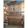Image 1 : ANTIQUE FRENCH OAK 2 PEICE CARVED HUTCH