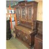 Image 2 : ANTIQUE FRENCH OAK 2 PEICE CARVED HUTCH