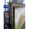 Image 3 : LARGE PAINTING ON CANVAS IN GUILDED FRAME, W/ SOME CORNER DAMAGE