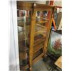 Image 2 : ANTIQUE OAK BOWED GLASS DISPLAY CABINET