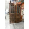 Image 1 : NEW ASHLEY SIGNATURE 2 PIECE TOUCH ILLUMINATED GLASS PIER DISPLAY CABINET, RETAIL $4820