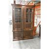 Image 2 : NEW ASHLEY SIGNATURE 2 PIECE TOUCH ILLUMINATED GLASS PIER DISPLAY CABINET, RETAIL $4820
