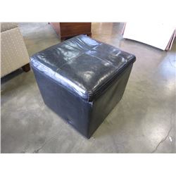 SMALL BLACK STORAGE OTTOMAN