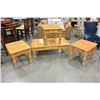 Image 1 : OAK COFFEE TABLE AND END TABLE SET