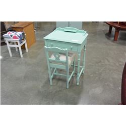 GREEN CHILDRENS DESK W/ CHAIR