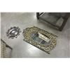 Image 1 : 31 X 17 DECORATIVE WALL MIRROR AND SMALL METAL MIRROR