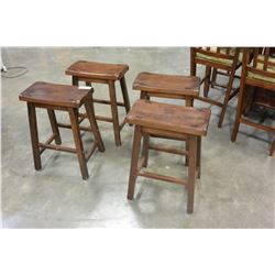 4 WALNUT STOOLS