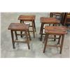 Image 3 : 4 WALNUT STOOLS
