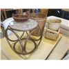 Image 2 : LOT OF WICKER BASKETS AND FOOT STOOL