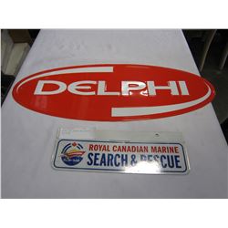 DELPHI AND SEARCH AND RESCUE TIN SIGNS