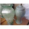 Image 2 : GREEN GLASS VASE AND TABLE LAMP