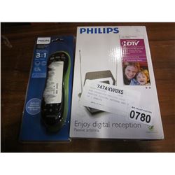 NEW OVERSTOCK PHILIPS HDTV PASSIVE DIGITAL ANTENNA AND 3 IN 1 REMOTE