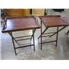 Image 1 : TWO SERVING TRAYS WITH FOLDING STANDS