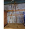 Image 1 : OAK EASEL AND BRASS TOWEL RACK