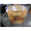 Image 2 : OAK 1 DOOR CABINET WITH BRASS HARDWARE