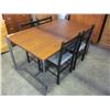 Image 1 : METAL BASE DINING TABLE W/ 4 CHAIRS