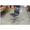 Image 1 : BLACK LEATHER AND CHROME MODERN GAS LIFT OFFICE CHAIR