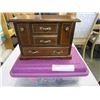 Image 1 : JEWELLERY BOX W/ CONTENTS, TRAY OF WOMENS WATCHES, AND PINS