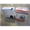 Image 1 : 2 SMALL FANS - 1 OSCILLATING AND EXTENTION CORD AND 1 HANDHELD FAN