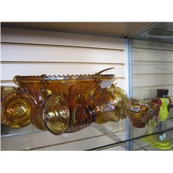 CARNIVAL GLASS PUNCH BOWL SET