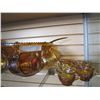 Image 2 : CARNIVAL GLASS PUNCH BOWL SET