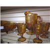 Image 3 : CARNIVAL GLASS PITCHER AND GOBLETS AND BOWLS