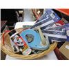 Image 2 : WICKER BASKET WITH RECORD PLAYER AND ESTATE GOODS