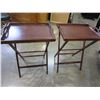 Image 1 : TWO SERVING TRAYS WITH FOLDING STANDS