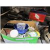 Image 1 : PORCELAIN DOLL W/ MATTER HAND HELD GAME 3 BOXES OF CANDLES AND DECORATIVE POTTERY AND ESTATE GOODS