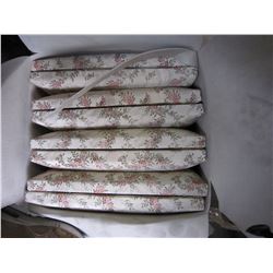 BOX OF 8 FLORAL SEAT CUSHIONS, REPLACEMENTS FOR CHAIRS