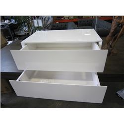 2 WHITE LAQUER SINGLE DRAWERS